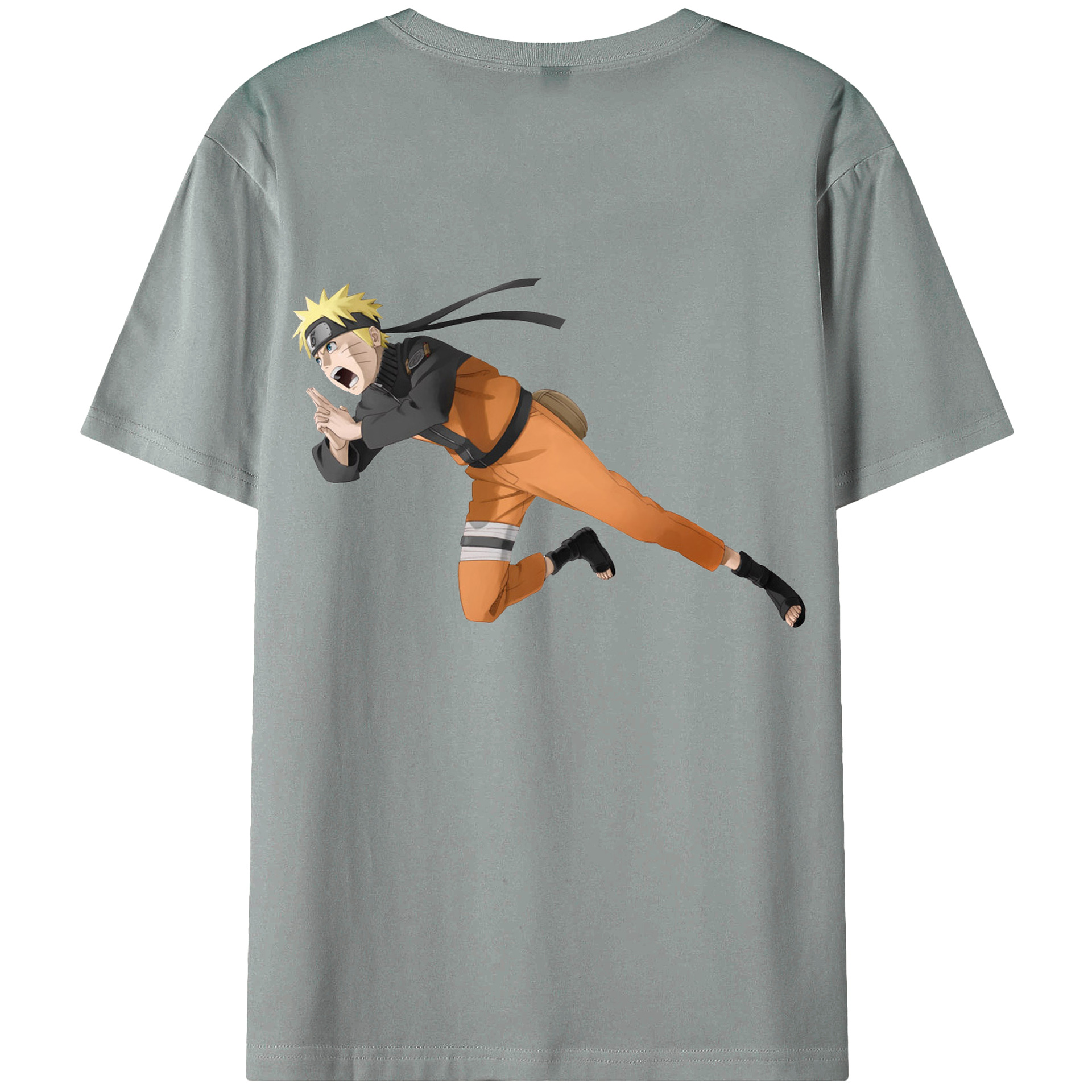 （画像用） NARUTO -ナルト- うずまき ナルト Uzumaki Naruto 綿100％ メンズ半袖Tシャツ（バックプリント） 通気性
